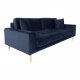 HOUSE NORDIC Lido 3-manns sofa - mrkebl velour og naturlig tre