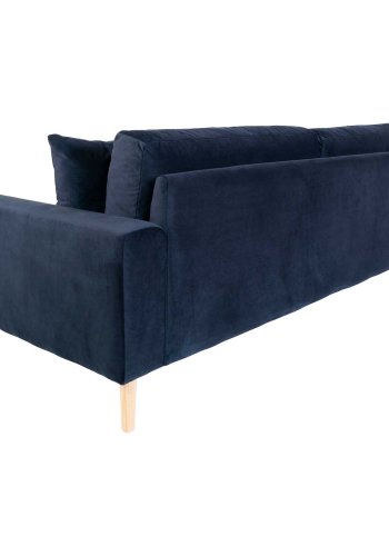 HOUSE NORDIC Lido 3-manns sofa - mrkebl velour og naturlig tre