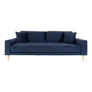 HOUSE NORDIC Lido 3 pers sofa - mrkebl velour og natur tr