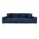 HOUSE NORDIC Lido 3-manns sofa - mrkebl velour og naturlig tre