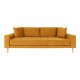 HOUSE NORDIC Lido 3-manns sofa - sennepsgul velour og naturlig tre