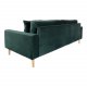 HOUSE NORDIC Lido 3-manns sofa - mrkegrnn velour og naturlig tre