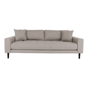 Lido 3 pers. sofa, m. 2 puder - stone polyester og sort tr�