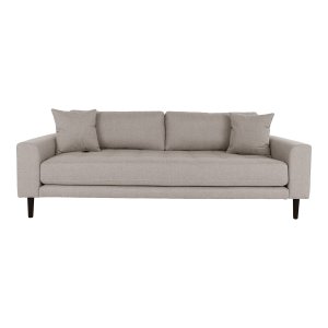 HOUSE NORDIC Lido 3 pers. sofa, m. 2 puder - stone polyester og sort tr