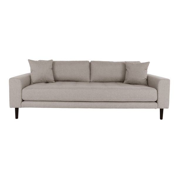 Lido 3 pers. sofa, m. 2 puder - stone polyester og sort tr�