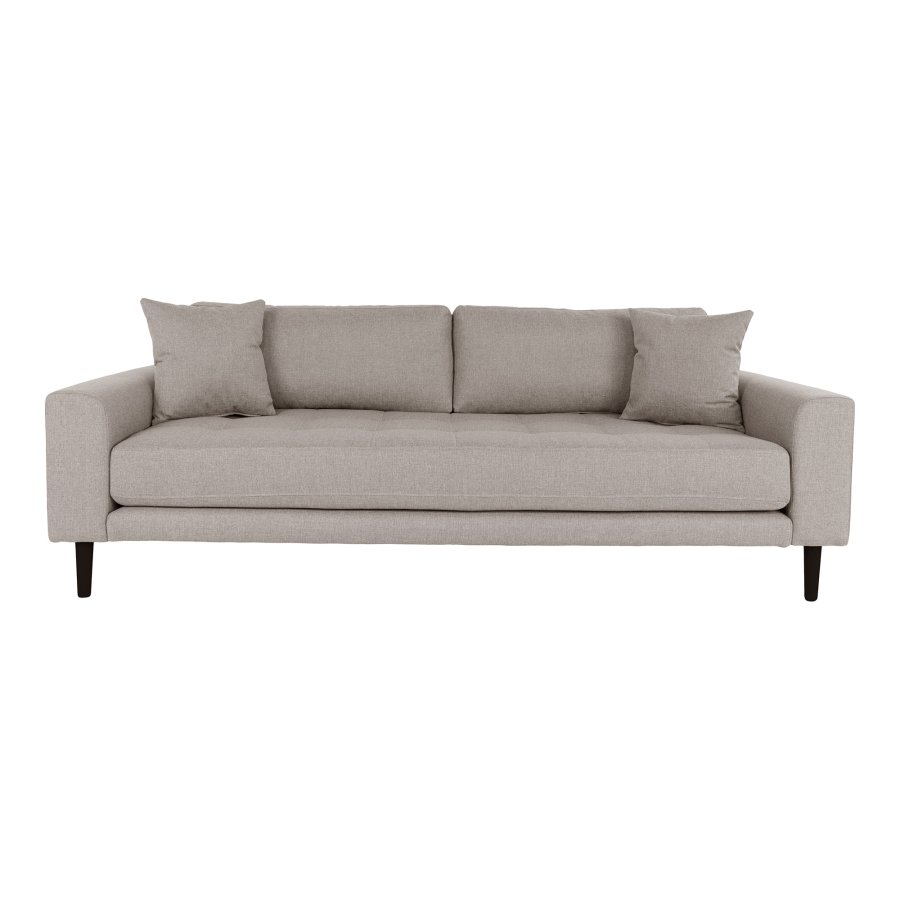 HOUSE NORDIC Lido 3-manns sofa, m. 2 puter - stein polyester og svart tre