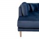 HOUSE NORDIC Lido U-sofa Open End, med hyre sjeselong - mrkebl velour og naturlig tre