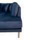 HOUSE NORDIC Lido U-sofa Open End, med venstre sjeselong - mrkebl velour og naturlig tre