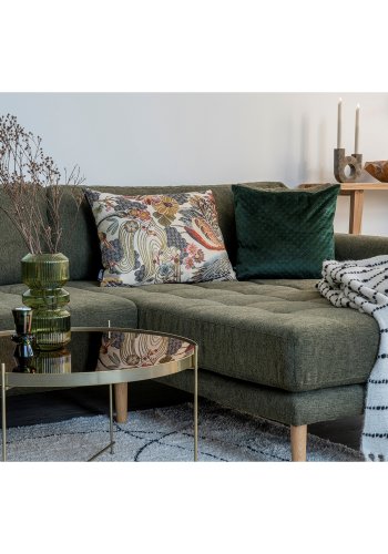 HOUSE NORDIC Lido lounge sofa, hyre sjeselong, m. 4 puter - olivengrnn polyester og eik