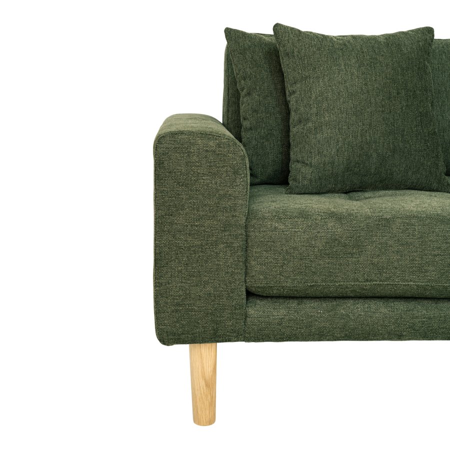 HOUSE NORDIC Lido lounge sofa, hyre sjeselong, m. 4 puter - olivengrnn polyester og eik