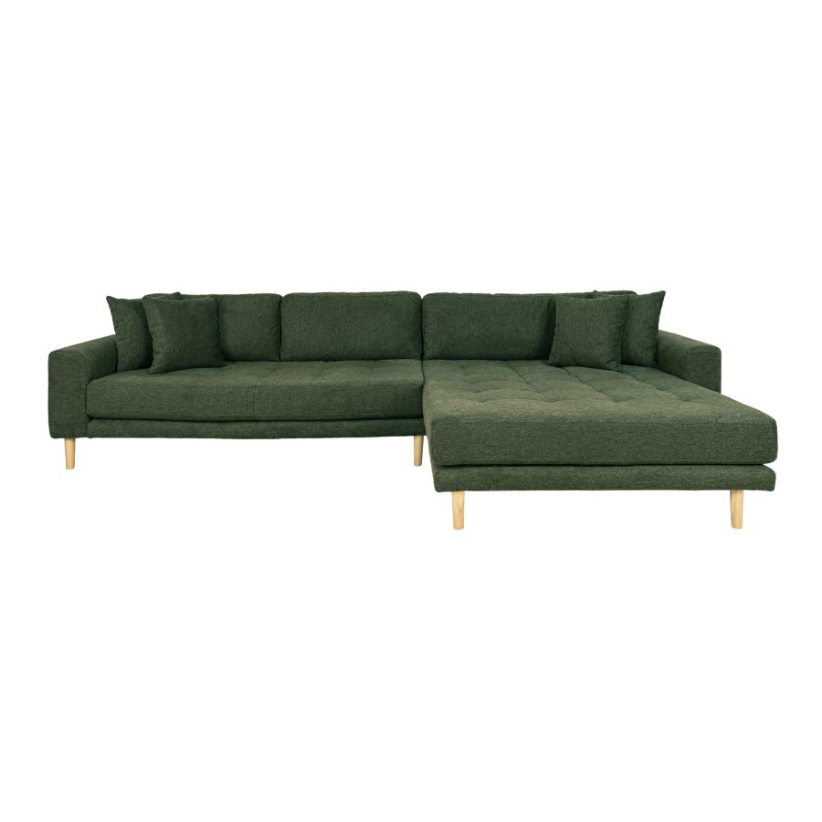 HOUSE NORDIC Lido lounge sofa, hyre sjeselong, m. 4 puter - olivengrnn polyester og eik