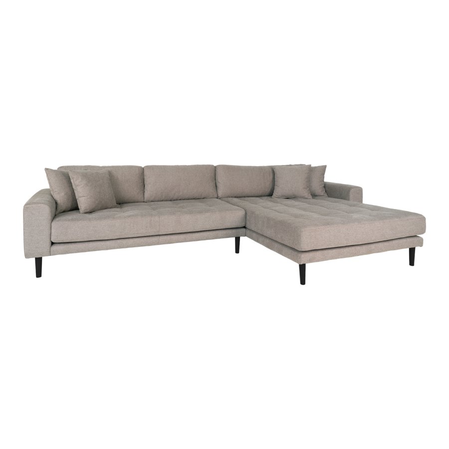 HOUSE NORDIC Lido lounge sofa, hyre sjeselong, m. 4 puter - stein polyester og sort tre