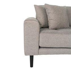 Lido loungesofa, hjre chaiselong, m. 4 puder - stone polyester og sort tr