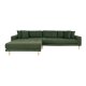 HOUSE NORDIC Lido lounge sofa, med venstre sjeselong og 4 puter - olivengrnn polyester og eik