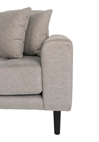 HOUSE NORDIC Lido lounge sofa, venstre sjeselong, m. 4 puter - stein polyester og sort tre