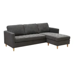 Firenze sofa, mrkegr med ben i naturtr,