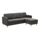 Sofa Firenze, dunkelgrau mit Beinen aus Naturholz,