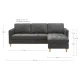 Sofa Firenze, dunkelgrau mit Beinen aus Naturholz,