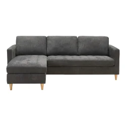 Firenze sofa, mrkegr med ben i naturtr,