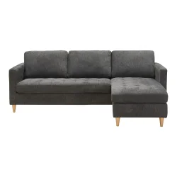 Firenze sofa, mrkegr med ben i naturtr,
