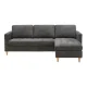 Sofa Firenze, dunkelgrau mit Beinen aus Naturholz,