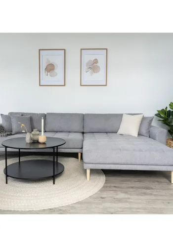 HOUSE NORDIC Lido lounge sofa, hyre sjeselong, m. 4 puter - lys gr polyester og naturlig bk