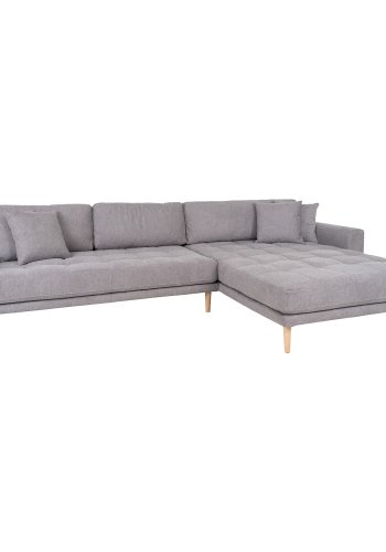 HOUSE NORDIC Lido lounge sofa, hyre sjeselong, m. 4 puter - lys gr polyester og naturlig bk