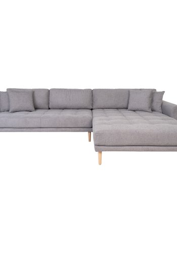 HOUSE NORDIC Lido lounge sofa, hyre sjeselong, m. 4 puter - lys gr polyester og naturlig bk