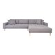 HOUSE NORDIC Lido lounge sofa, hyre sjeselong, m. 4 puter - lys gr polyester og naturlig bk