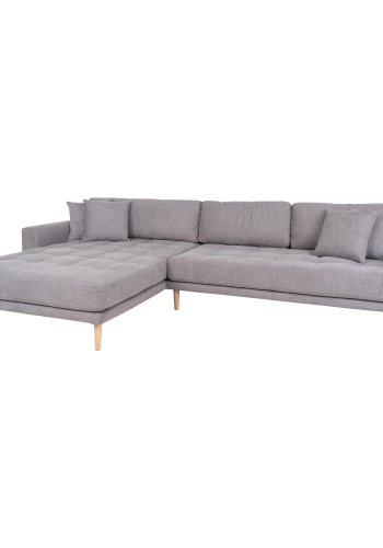 HOUSE NORDIC Lido lounge sofa, venstre sjeselong, m. 4 puter - lys gr polyester og naturlig bk