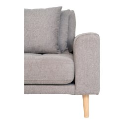 HOUSE NORDIC Lido loungesofa, venstre chaiselong, m. 4 puder - lysegr polyester og natur bg