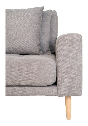 HOUSE NORDIC Lido lounge sofa, venstre sjeselong, m. 4 puter - lys gr polyester og naturlig bk