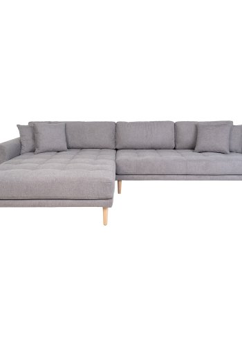 HOUSE NORDIC Lido lounge sofa, venstre sjeselong, m. 4 puter - lys gr polyester og naturlig bk