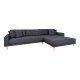 HOUSE NORDIC Lido lounge sofa, hyre sjeselong, m. 4 puter - mrkegr polyester og naturlig bk