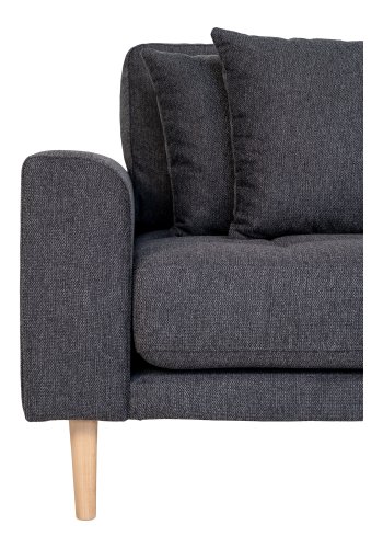 HOUSE NORDIC Lido lounge sofa, hyre sjeselong, m. 4 puter - mrkegr polyester og naturlig bk