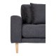 HOUSE NORDIC Lido lounge sofa, hyre sjeselong, m. 4 puter - mrkegr polyester og naturlig bk