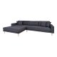 HOUSE NORDIC Lido lounge sofa, venstre sjeselong, m. 4 puter - mrkegr polyester og naturlig bk