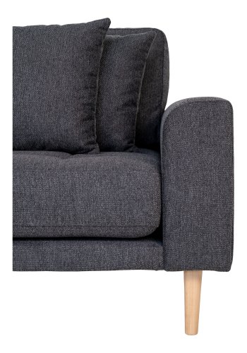 HOUSE NORDIC Lido lounge sofa, venstre sjeselong, m. 4 puter - mrkegr polyester og naturlig bk