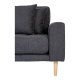 HOUSE NORDIC Lido lounge sofa, venstre sjeselong, m. 4 puter - mrkegr polyester og naturlig bk