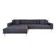 HOUSE NORDIC Lido lounge sofa, venstre sjeselong, m. 4 puter - mrkegr polyester og naturlig bk