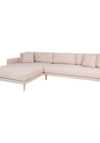 HOUSE NORDIC Lido lounge sofa, venstre sjeselong, m. 4 puter - ekte polyester og naturlig bk