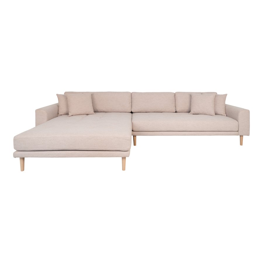 HOUSE NORDIC Lido lounge sofa, venstre sjeselong, m. 4 puter - ekte polyester og naturlig bk