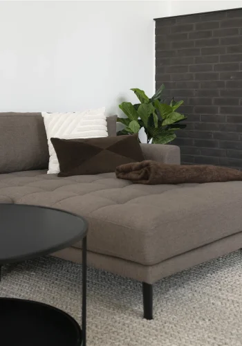 HOUSE NORDIC Lido lounge sofa, hyre sjeselong, m. 4 puter - brun polyester og naturlig bk