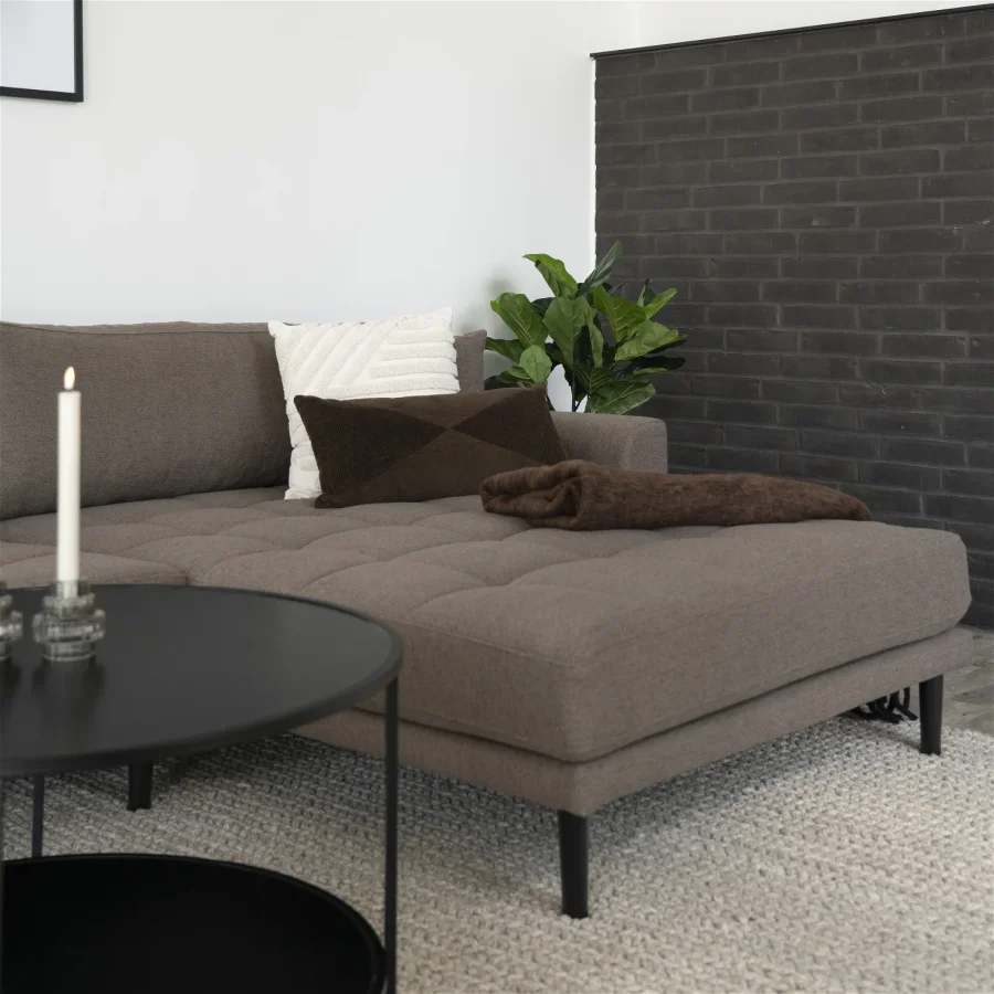 HOUSE NORDIC Lido lounge sofa, hyre sjeselong, m. 4 puter - brun polyester og naturlig bk