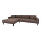 HOUSE NORDIC Lido lounge sofa, venstre sjeselong, m. 4 puter - brun polyester og naturlig bk