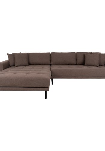 HOUSE NORDIC Lido lounge sofa, venstre sjeselong, m. 4 puter - brun polyester og naturlig bk