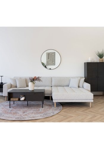 HOUSE NORDIC Lido Lounge Sofa - Lounge Sofa, hyrevendt i beige melange med fire puter og naturlige treben, HN1015