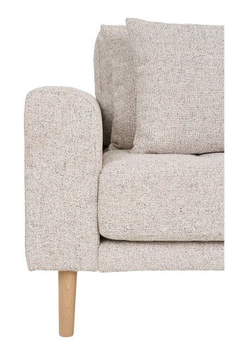 HOUSE NORDIC Lido Lounge Sofa - Lounge Sofa, hyrevendt i beige melange med fire puter og naturlige treben, HN1015