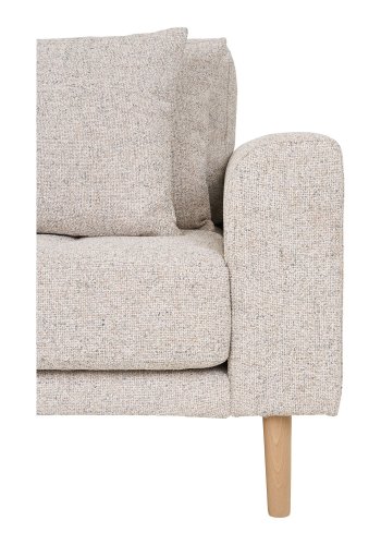 HOUSE NORDIC Lido Lounge Sofa - Lounge Sofa, venstrevendt i beige melange med fire puter og naturlige treben, HN1015