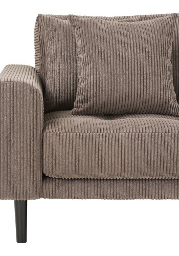 HOUSE NORDIC Lido loungesoffa, sch&auml;slong h&ouml;ger, med 4 kuddar - brun sammet och svart bok